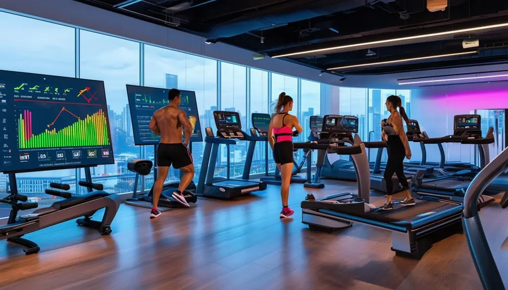 Fitness Center Health Progress Screens 5 analyzing physical performance metrics