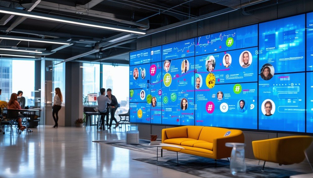 Digital Signs Showing Real-Time Corporate Info 2 capturing online conversations live