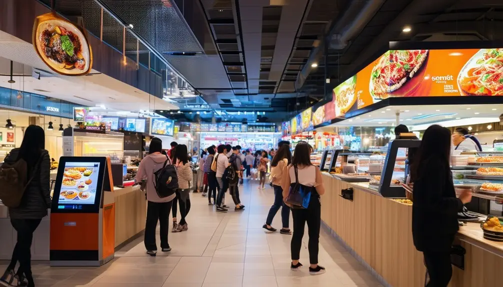 convenient food court kiosks