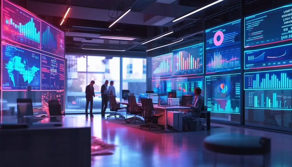 Digital Signs Showing Real-Time Corporate Info 3 dynamic visual data display