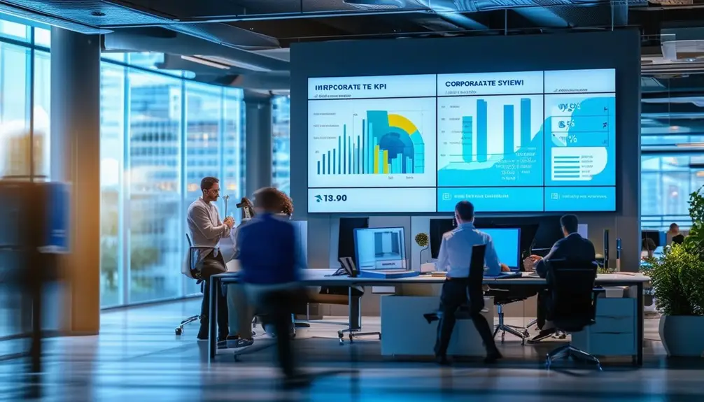 Digital Signs With Live Corporate KPI Updates 2 engaging and informative displays