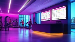 health club information screens