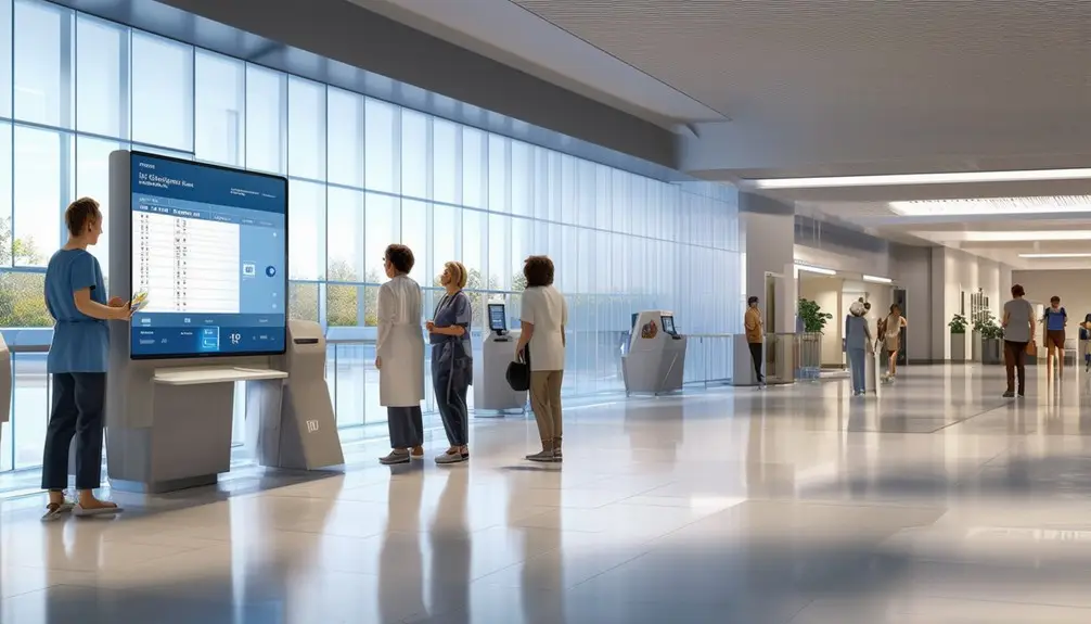 Patient and Visitor Management Kiosks 3 key functions summary phrase