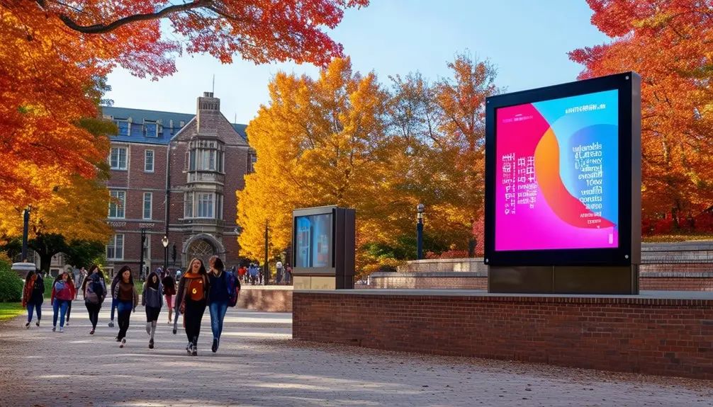 modern digital campus signage