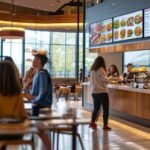 modern dining hall displays