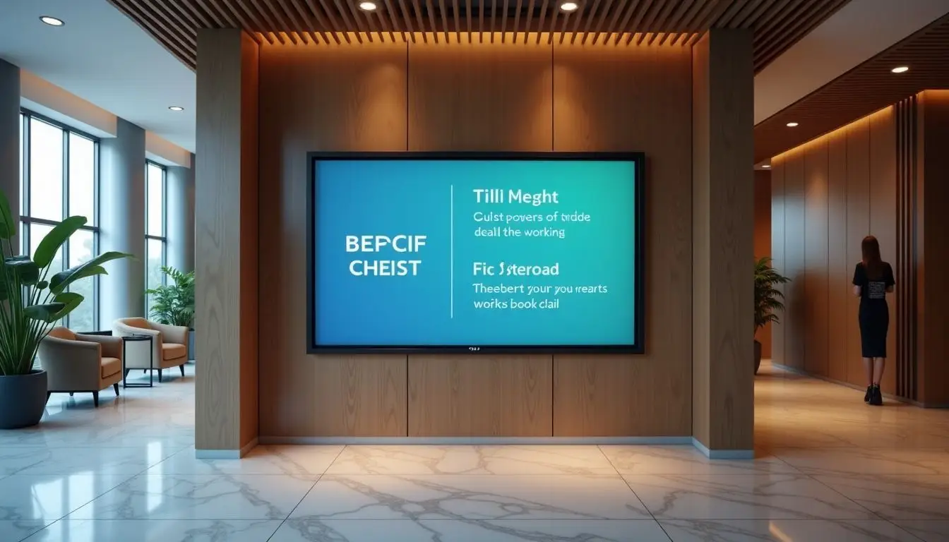 A modern hotel lobby with a tech-focused design and eco-friendly features. A modern hotel lobby with a tech-focused design and eco-friendly features.