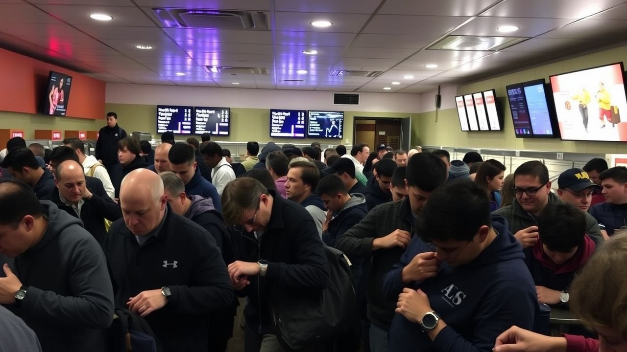 Busy restaurant with frustrated customers and entertainment options.