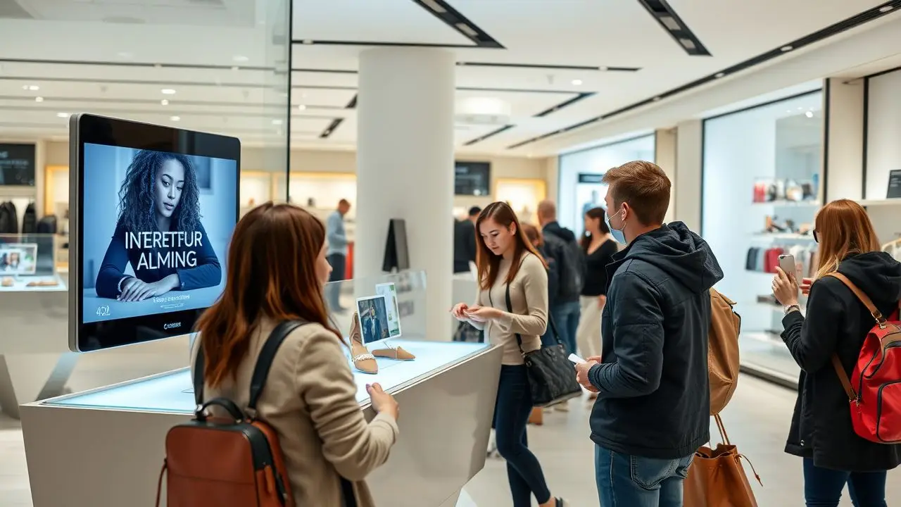 A modern store with interactive product displays for a fun shopping experience.