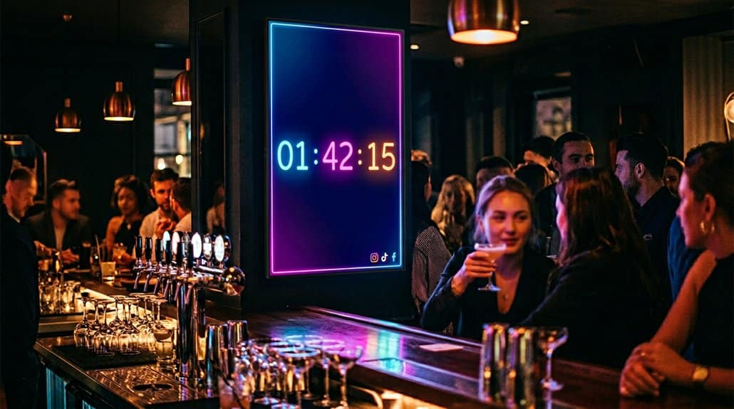 How Bars & Nightclubs Use Digital Signage for Event Countdown Displays 2 boosting social media engagement