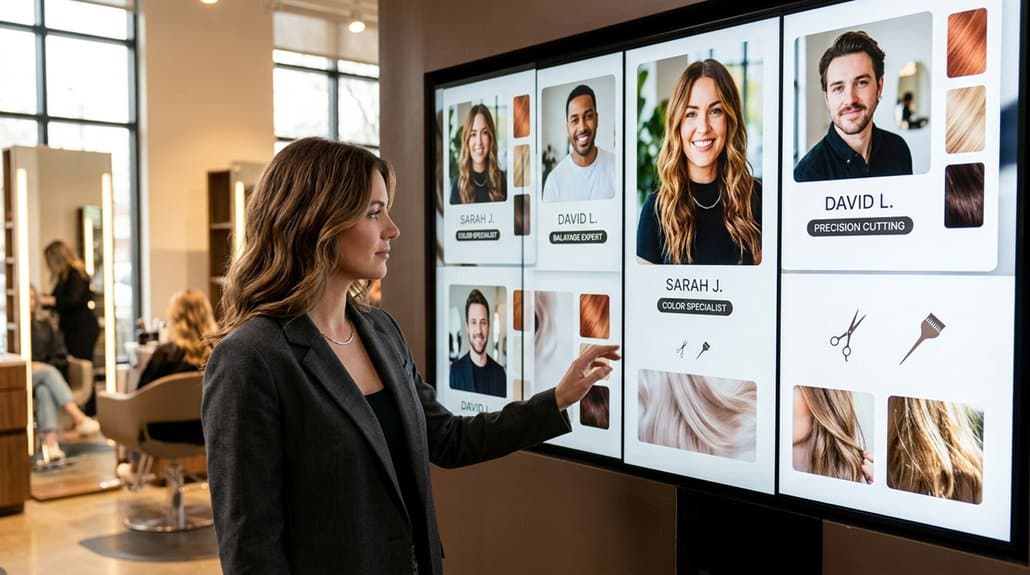 How Salons & Spas Use Digital Signage for Stylist Profile Displays 2 custom displays for engagement