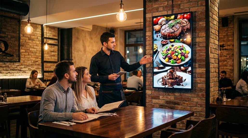 digital signage boosts upselling