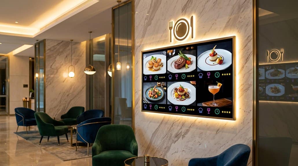 How Hotels Use Digital Signage for Hotel Amenity Highlights 2 dynamic interactive dining experience