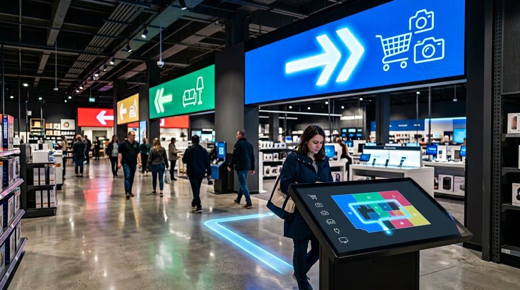 How Retail Stores Use Digital Signage for Store Navigation 2 effective retail wayfinding signage