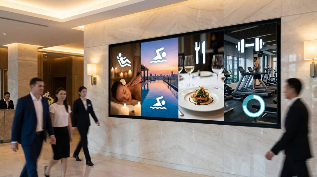 How Hotels Use Digital Signage for Hotel Amenity Highlights 1 interactive guest experience enhancement