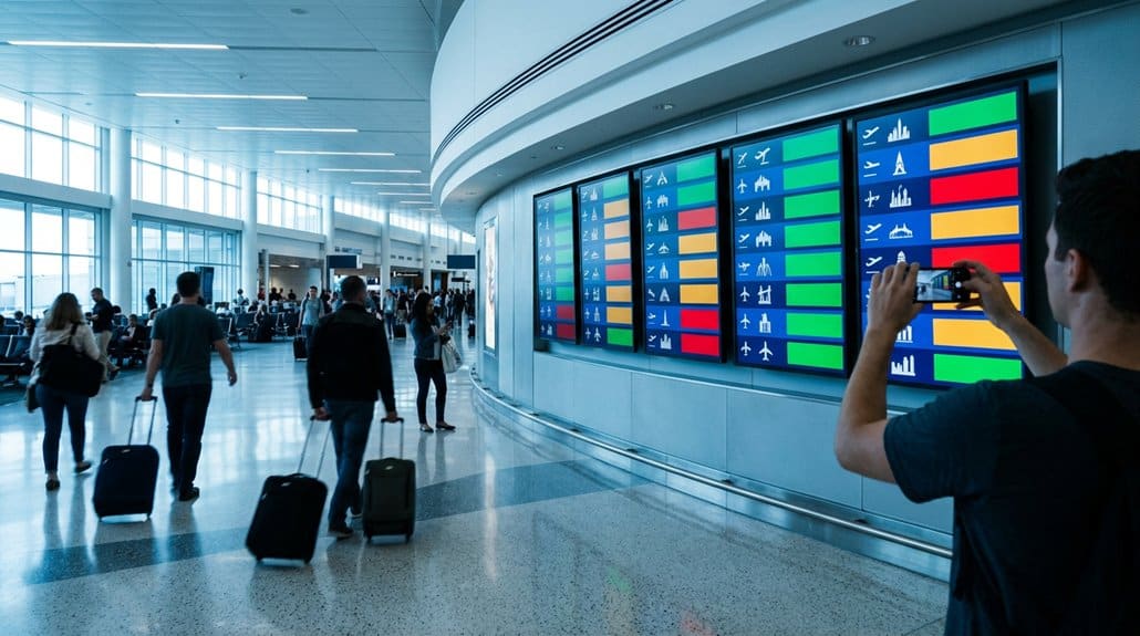 real time flight information signage