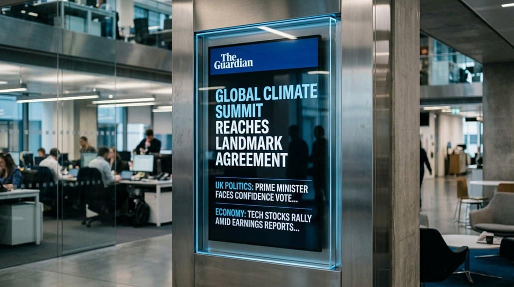 Using The Guardian on Digital Signage to Display Live Headlines 2 tailored news updates strategy