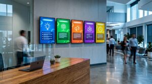 Digital Signs for Events and Venues 3 team updates via signage
