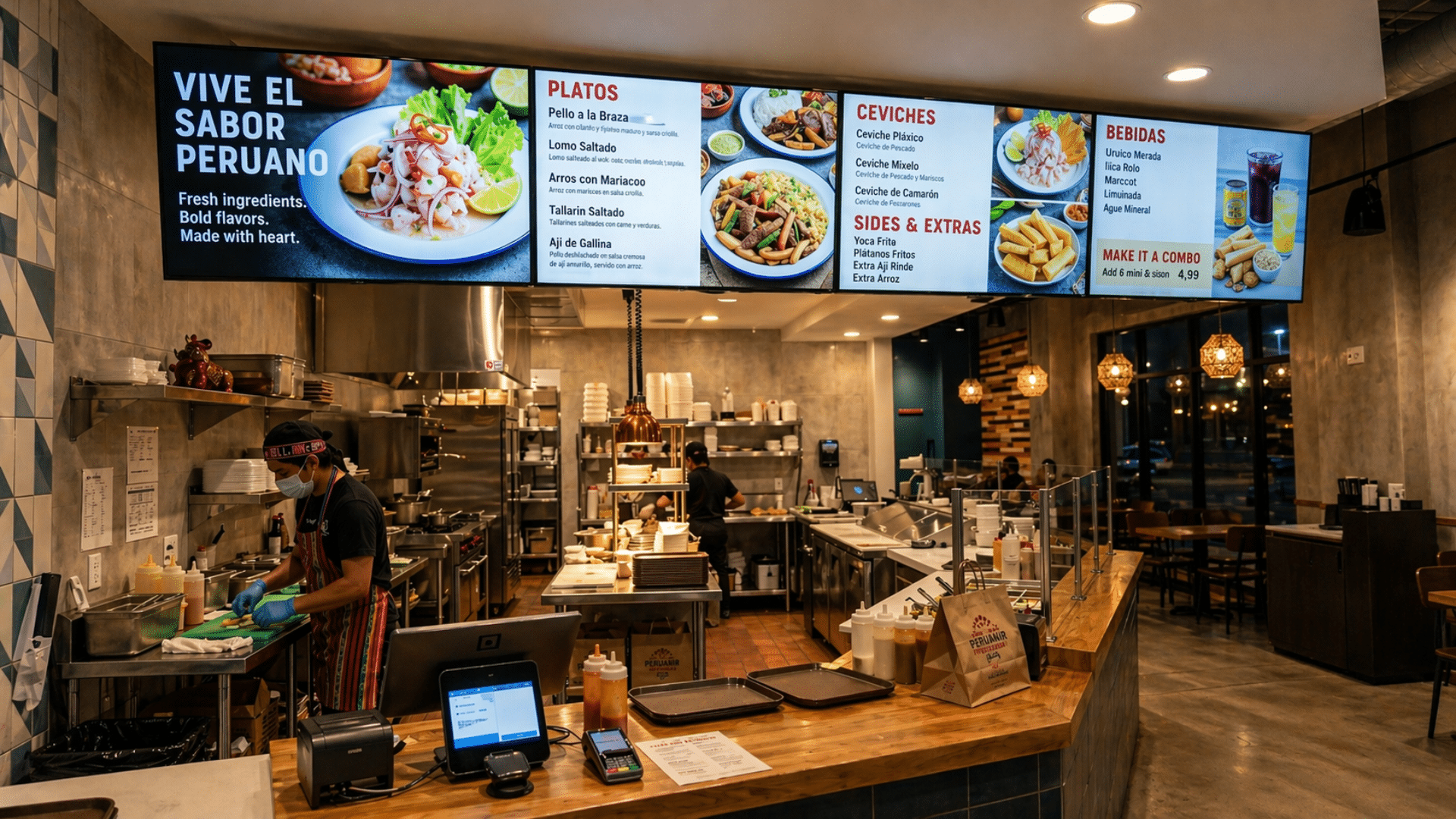 Restaurants and cafes digital signage