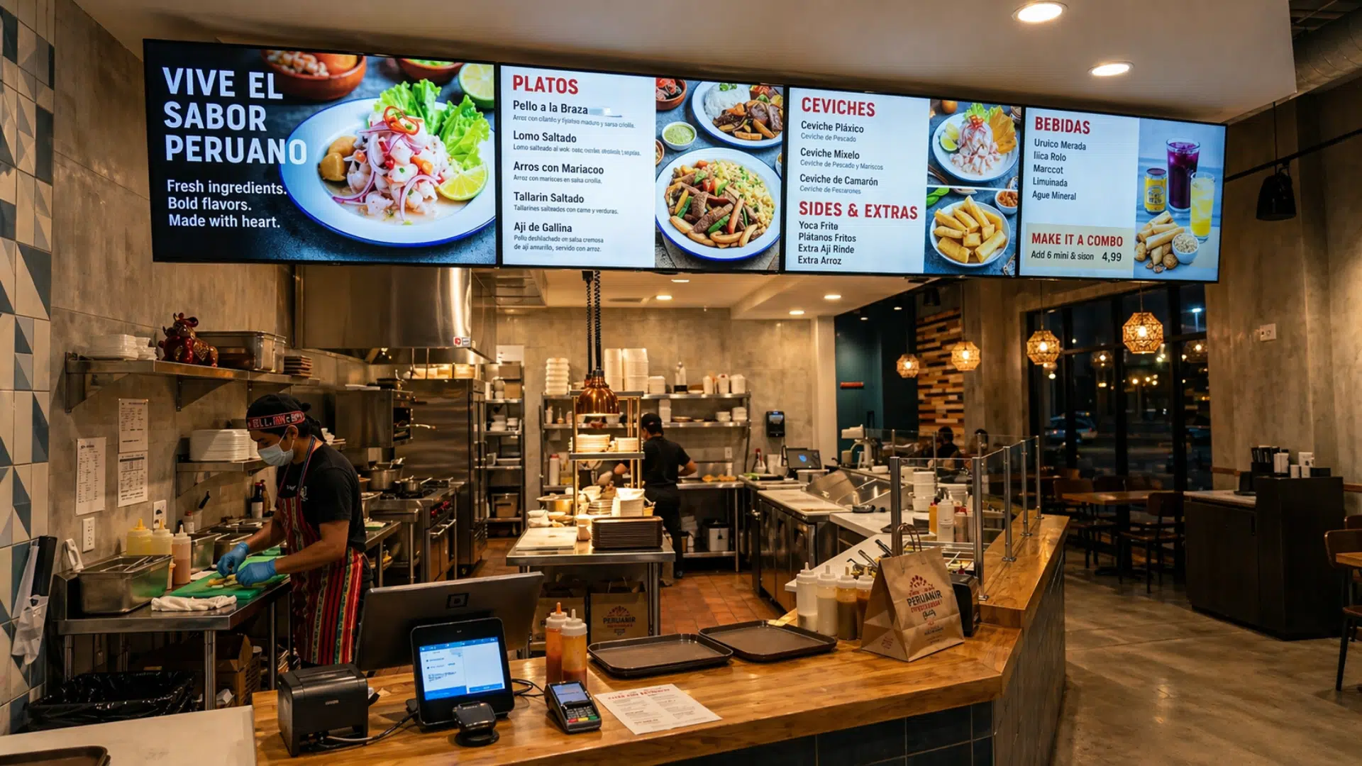Restaurants and cafes digital signage
