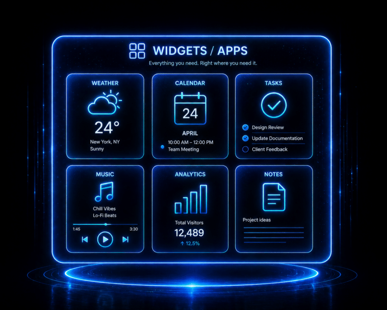 widgets and apps