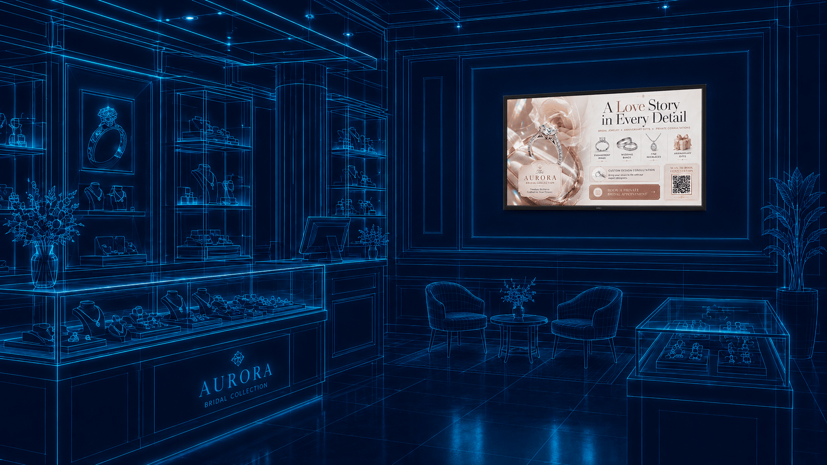 Retail digital signage scene