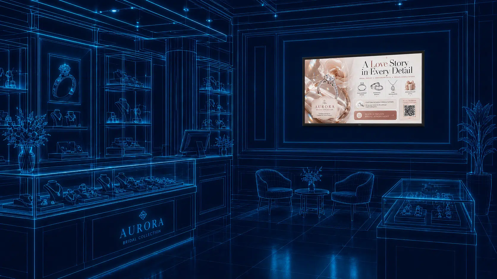 Retail digital signage scene