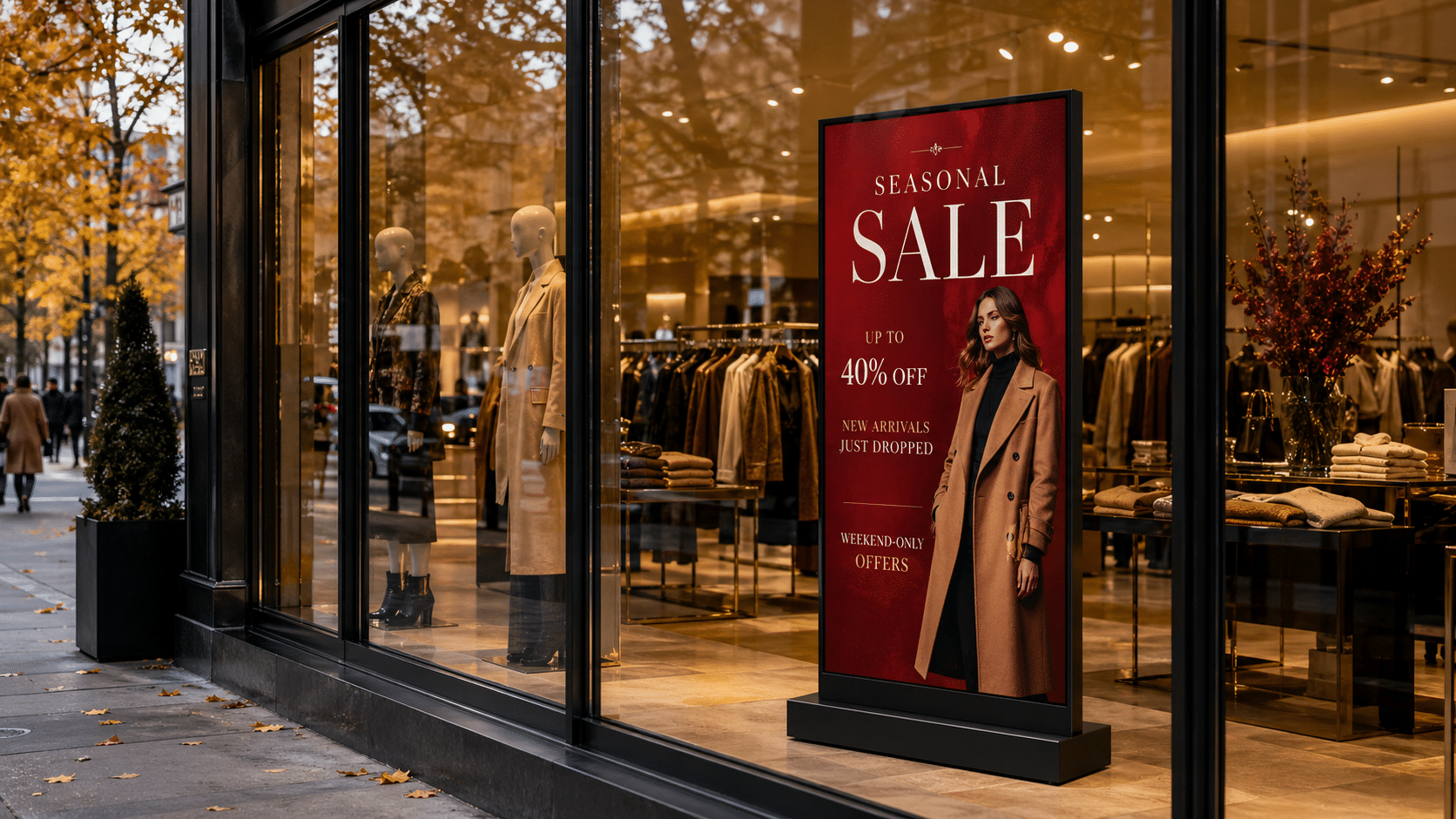 Promote sales and Customer-first messaging in retail stores.